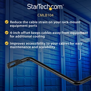 Horizontal Lacing Bar (10 Pack) w/ 4 inch Offset at 75 Degrees- Server Rack Cable Management - 19" Network Rack-Mount Cord