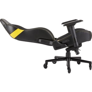 Corsair T2 ROAD WARRIOR Gaming Chair - Black/Yellow - For Game, Office, Desk - PU Leather, Steel - Black, Yellow