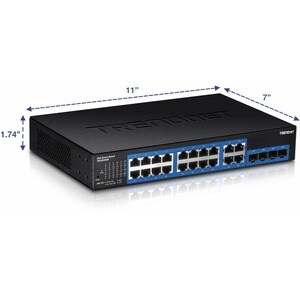 Switch Ethernet TRENDnet TEG-204WS 20 Porte Gestibile - Nuovo - 2 Layer supportato - Modular - Coppia incrociata, Fibra ot