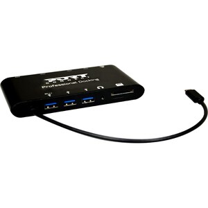 Port USB Type C Docking Station for Notebook/Desktop PC - 60 W - 4 x USB Ports - 3 x USB 3.0 - Network (RJ-45) - HDMI - VG