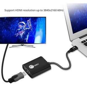 SIIG USB Type-C to HDMI Video Cable Adapter with PD Charging - USB Type C - 1 x HDMI, HDMI