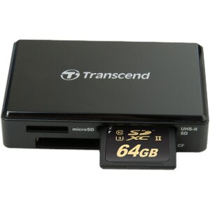 Transcend RDF9 Flash Reader - USB 3.1 Type A - External - CompactFlash, microSDHC, microSDXC, SDHC, SDXC, SD, microSD, Com