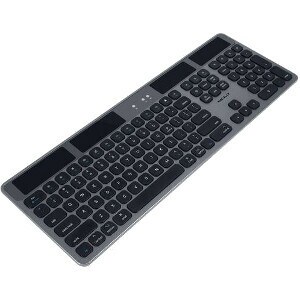 Macally Solar Powered Rechargeable Slim Bluetooth Keyboard for Mac - Wireless Connectivity - Bluetooth - 110 Key - Compute