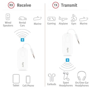 Twelve South AirFly Pro | Wireless transmitter/ receiver with audio sharing for up to 2 AirPods /wireless headphones to an