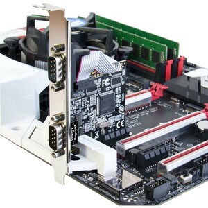 SIIG Dual-Serial Port / RS-232 PCIe Card - Plug-in Card - PCI Express 1.1 x1 - Linux, PC - 2 x Number of Serial Ports Exte