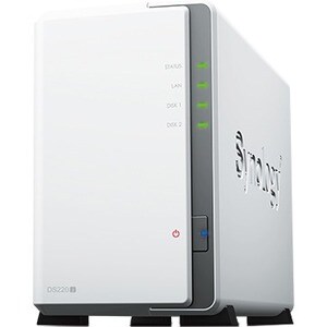 Synology DiskStation DS220J 2 x Total Bays SAN/NAS Storage System - Realtek RTD1296 Quad-core (4 Core) 1.40 GHz - 512 MB R