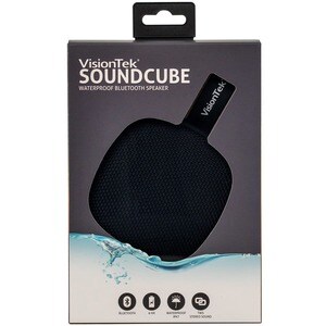 VisionTek Sound Cube Portable Bluetooth Speaker System - Black - TrueWireless Stereo - Near Field Communication - Battery 