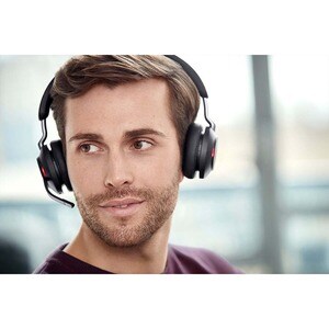 Jabra Evolve2 65 Headset With Charging Stand - Stereo - USB Type A - Wireless - Bluetooth - Over-the-head - Binaural - Sup
