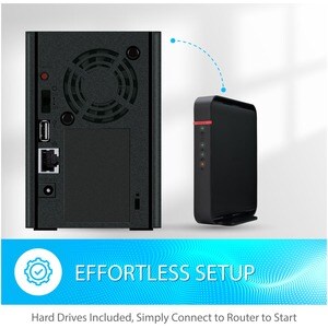 BUFFALO LinkStation 220 12TB NAS Home Office Private Cloud Data Storage with HDD Hard Drives Included/Computer Network Att