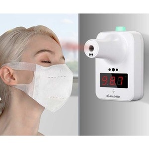 DIAMOND Wall-Mounted Infrared Non-Contact Forehead and Body Thermometer - Non-contact, Large Display, Touchless, Alarm - F