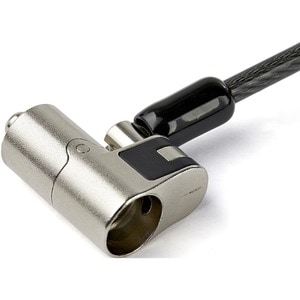 StarTech.com Universal Cable Lock - Portable - Black, Silver - Vinyl Coated Steel, Zinc Alloy - 2.01 m - For Notebook, Mon