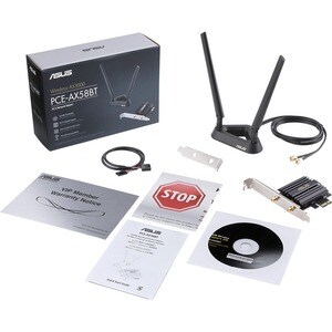Asus PCE-AX58BT IEEE 802.11ax Bluetooth 5.0 Wi-Fi/Bluetooth Combo Adapter for Desktop Computer - PCI Express x1 - 2.93 Gbi
