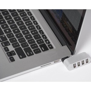 Sabrent Premium Mini 4-Port Aluminum USB 2.0 Rotating Hub (HB-UMMC) - USB 2.0 - External - 4 USB Port(s) - 4 USB 2.0 Port(