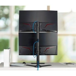 Freestanding Adjusting Vertical Dual Monitor Steel Stand 17" to 32" - 75x75 100x100 VESA