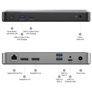 Alogic MX2 Docking Station - for Notebook/Monitor - 65 W - USB Type C - 2 Displays Supported - 4K, 5K - 3840 x 2160 - 4 x 