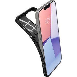 Spigen Liquid Air Case for Apple iPhone 13 Pro Max Smartphone - Geometric Pattern - Matte Black - Matte - Shock Absorbing,