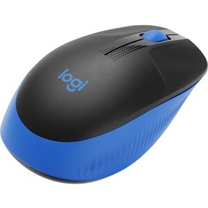 Logitech M190 Mouse - Full-size Mouse - Optical - Wireless - Blue - USB - 1000 dpi - Scroll Wheel - 3 Button(s) - Large Ha