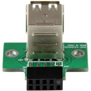 2 Port USB Motherboard Header Adapter - USB A to USB 10 Pin Header F/F