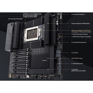 Asus Pro WS WRX80E-SAGE SE WIFI Desktop Motherboard - AMD Chipset - Socket sWRX8 - Extended ATX - Ryzen Threadripper PRO P