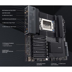 Asus Pro WS WRX80E-SAGE SE WIFI Desktop Motherboard - AMD Chipset - Socket sWRX8 - Extended ATX - Ryzen Threadripper PRO P