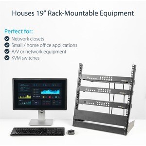 12U 19in Desktop Open Frame 2 Post Rack - 50 kg Maximum Weight Capacity