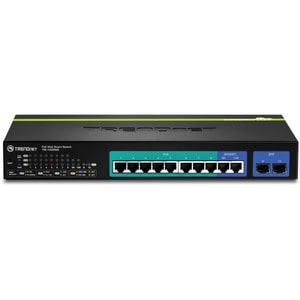 TRENDnet 10-Port Gigabit Web Smart PoE+ Switch, 8 x PoE+ Gigabit Ports, 2 x Gigabit Ethernet Ports, 2 x Shared SFP Slots, 