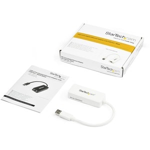 StarTech.com USB 3.0 to Gigabit Ethernet Adapter NIC w/ USB Port - White - Add a Gigabit Ethernet port and a USB 3.0 pass-