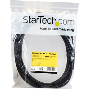 StarTech.com 32ft (10m) Active DisplayPort Cable, 4K UHD DisplayPort Cable, Long DP Cable/Cord for Projector/Monitor, w/ L