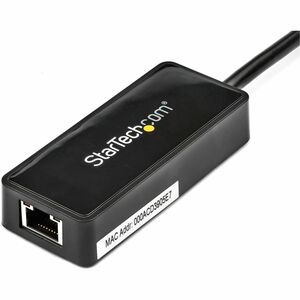 Adaptador Tarjeta de Red NIC Externa USB 3.0 de 1 Puerto Gigabit Ethernet RJ45 y Puerto USB - Negro StarTech.com USB31000SPTB