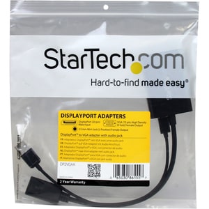 StarTech.com Adaptador de vídeo DisplayPort a VGA con audio - Extremo prinicpal: 1 x DisplayPort Macho Audio/Vídeo digital