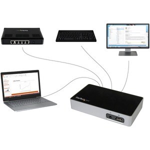 StarTech.com DVI Docking Station for Laptops - USB 3.0 - Universal Laptop Docking Station - DVI Laptop Dock - 1 Displays S
