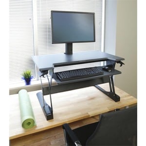 Ergotron WorkFit-TL, Sit-Stand Desktop Workstation (black) - Rectangle Top - 37.50" Table Top Width x 25" Table Top Depth 