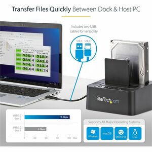 StarTech.com Dock Duplicatore autonomo USB 3.1 (10Gbps) per SATA SSD/HDD da 2,5" & 3,5" - Duplicatore fast-speed 28GB/min 