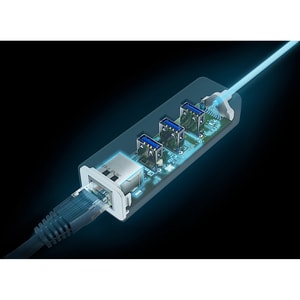 TP-Link (UE330) - USB 3.0 to Ethernet Adapter, Portable 3-port USB Hub with 1 Gigabit - RJ45 Ethernet Port Network Adapter
