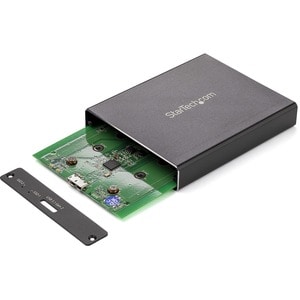 StarTech.com Dual M.2 Enclosure - RAID - M.2 SATA SSD Enclosure - USB 3.1 (10 Gbps) - USB-C & USB-A External Enclosure - A