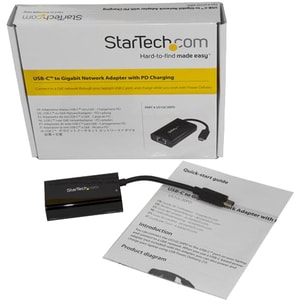 StarTech.com USB C to Gigabit Ethernet Adapter/Converter w/PD 2.0 - 1Gbps USB 3.1 Type C to RJ45/LAN Network w/Power Deliv