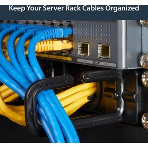 StarTech.com Horizontal 1U Server Rack Cable Management w/ D-Ring Hooks & Pass Through Holes - 19" Network Rack Cord Manag