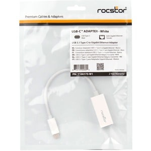 Rocstor Premium USB-C to Gigabit Network Adapter - USB Type-C to Gigabit Ethernet 10/100/1000 Adapter - Supports PXE Boot,
