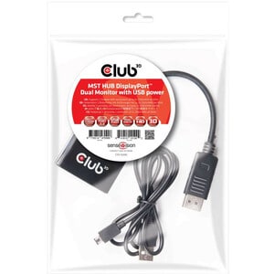 Club 3D Multi Stream Transport (MST) Hub DisplayPort 1.2 Dual Monitor USB Powered - 4096 x 2160 - DisplayPort - USB