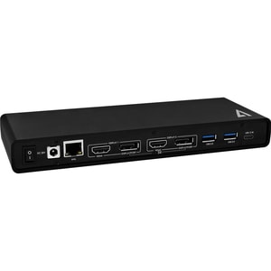 V7 UCDDS-1E USB Type C Docking Station for Desktop PC/Notebook/Monitor - 65 W - Black - 6 x USB Ports - 4 x USB 3.0 - USB 