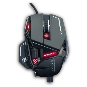 Mad Catz The Authentic R.A.T. 8+ Optical Gaming Mouse - Pixart 3389 - Cable - Black - 1 Pack - USB 2.0 - 16000 dpi - 11 Bu