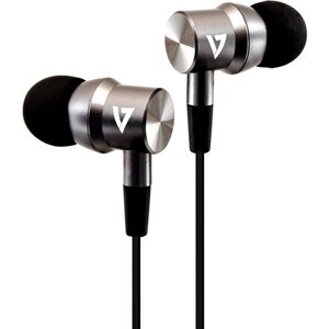 V7 HA111-3EB Wired Earbud Stereo Earset - Silver - Binaural - In-ear - 32 Ohm - 20 Hz to 20 kHz - 120 cm Cable - Mini-phon