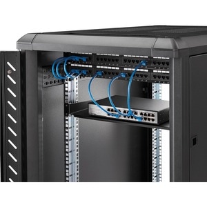 1U Fixed Server Rack Mount Shelf - 10in Deep Steel Universal Cantilever Tray for 19" AV/ Network Equipment Rack - 44lbs (C