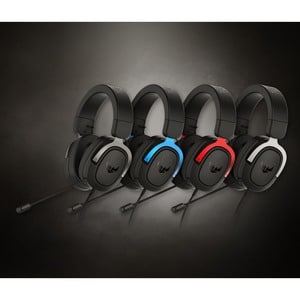 TUF Gaming H3 Wired Over-the-head Stereo Gaming Headset - Silver, Black - Binaural - Circumaural - 32 Ohm - 20 Hz to 20 kH