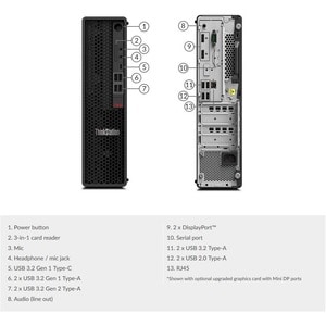 Lenovo ThinkStation P340 30DK000MUS Workstation - 1 x Intel Hexa-core (6 Core) i5-10500 3.10 GHz - 16 GB DDR4 SDRAM RAM - 