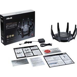 Asus RT-AX89X IEEE 802.11ax Ethernet Wireless Router - 2.40 GHz ISM Band - 5 GHz UNII Band - 8 x Antenna(8 x External) - 7