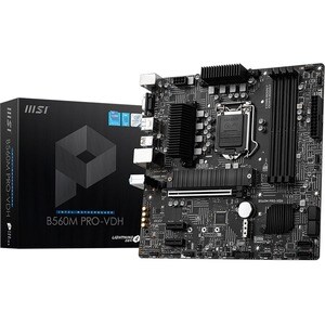 MSI B560M PRO-VDH Desktop Motherboard - Intel Chipset - Socket LGA-1200 - Intel Optane Memory Ready - Micro ATX - Core i3,