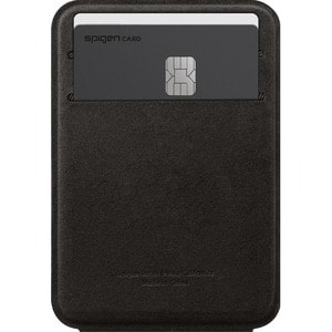 Spigen Card, iPhone Card Holder - 65 mm x 95 mm x 5.3 mm x - Polyurethane Leather, Suede - Black
