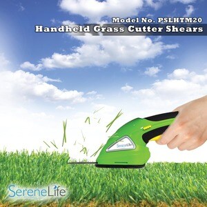 SereneLife Electric Grass Cutter Shears - Battery Powered - 2.76" Cut - Cordless - Lithium Ion (Li-Ion)
