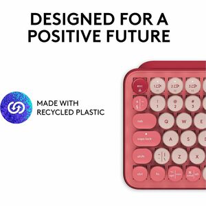 Logitech POP Keys Wireless Mechanical Keyboard with Customizable Emoji Keys - Wireless Connectivity - Bluetooth - 32.81 ft
